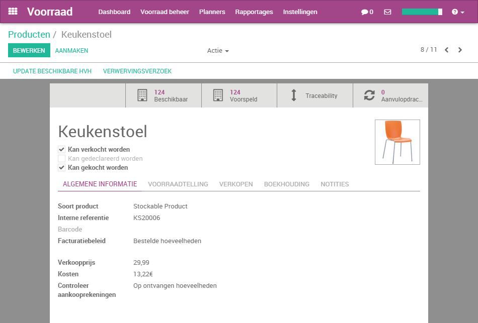 Odoo Voorraadbeheer